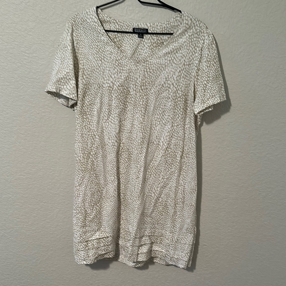 Nicole Miller Cream Midi Dress with T-Shirt Style